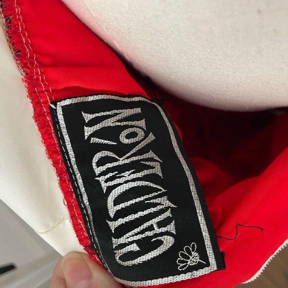 Vintage 70s Calderon Blue White Red Maxi Dress Long Sleeve S M - Picture 8 of 12